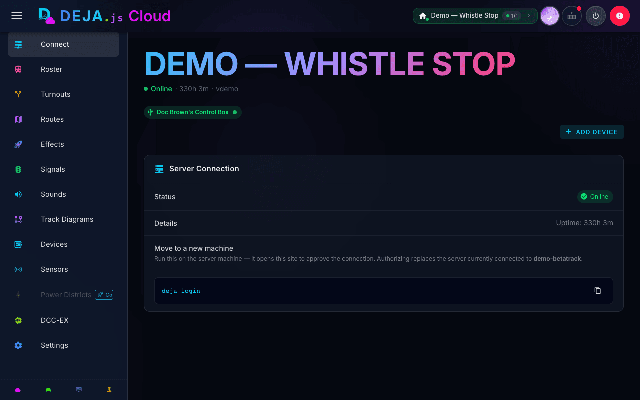 DEJA Cloud — connection management