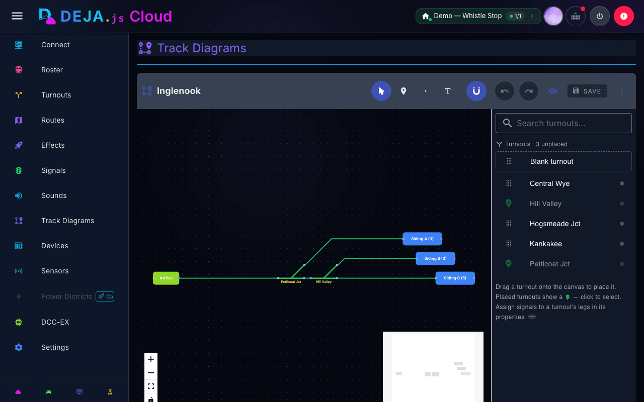 DEJA Cloud — track diagram editor
