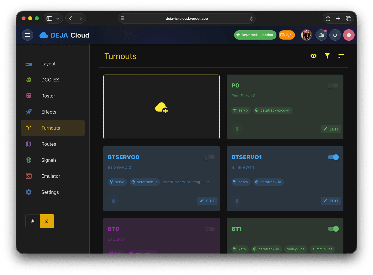 Cloud turnout configuration