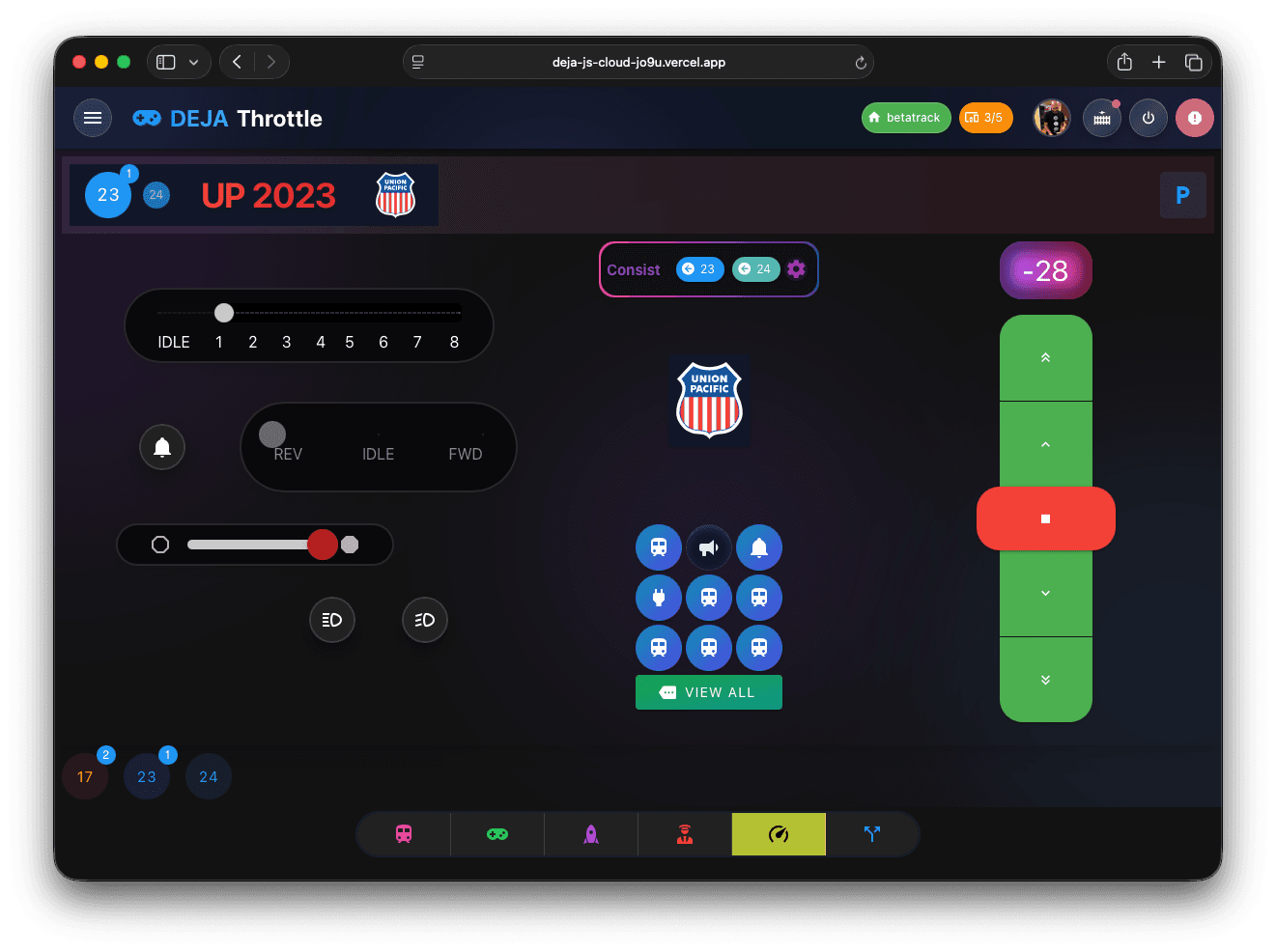 DEJA.js Throttle Desktop