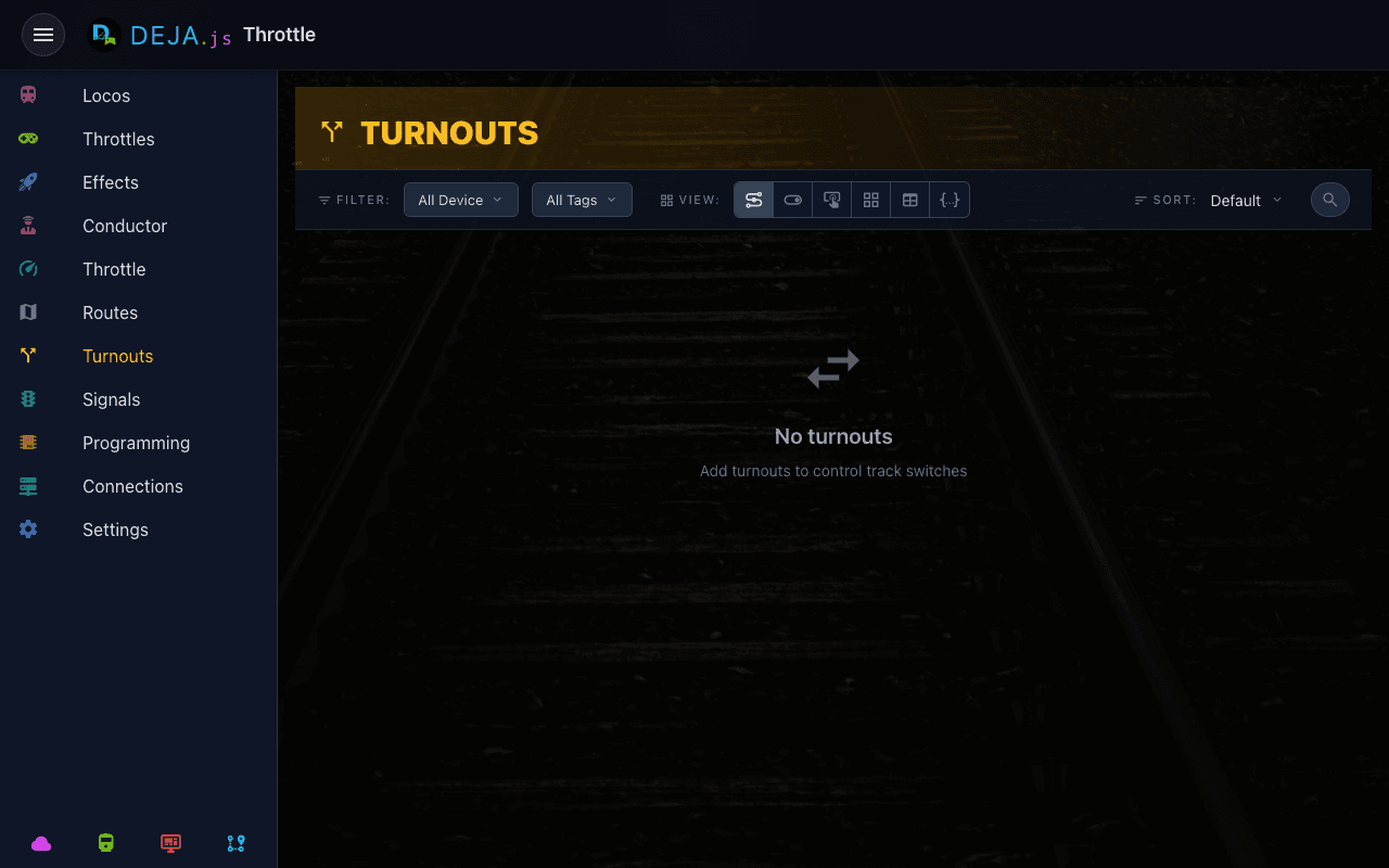 Turnouts view
