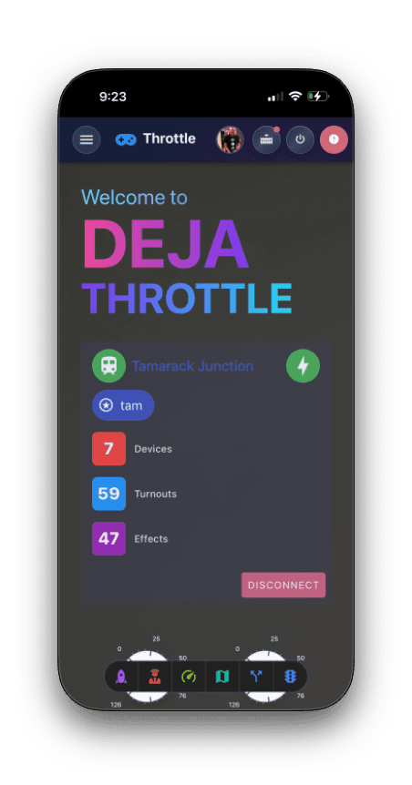DEJA.js Throttle Mobile Home